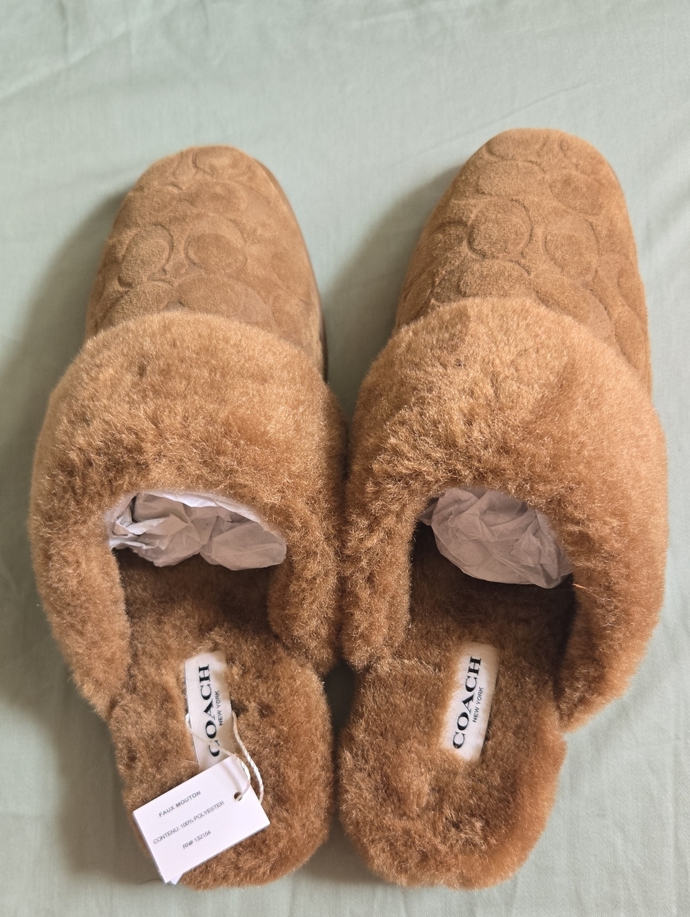 Coach Sherpa Flat Mule Slippers